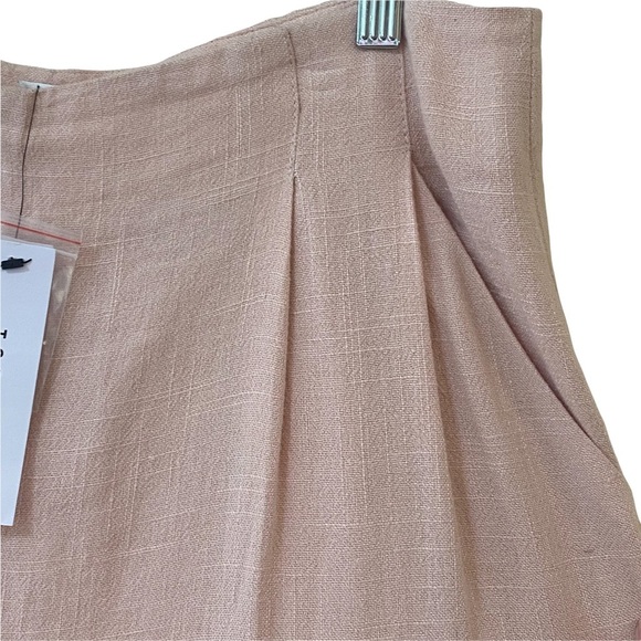 Topshop Coco Wide Leg Crop Linen Blend Trousers - Picture 4 of 9